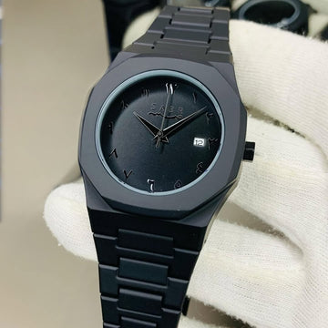 Premium Black Arabic Aura Watch With Date